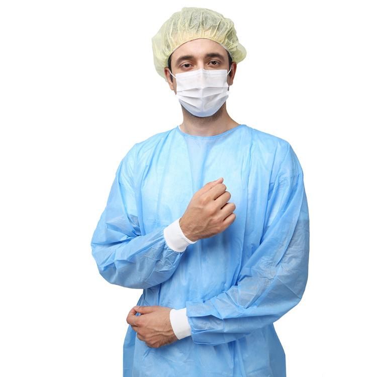 Yellow Visitor Non Woven Disposable Long Sleeve Isolation Cover Gown