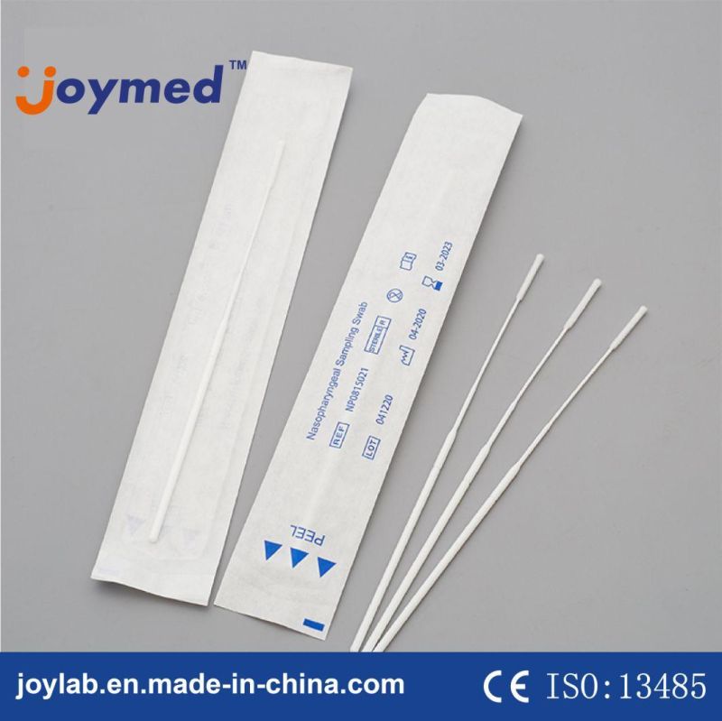 Sterile Nasopharyngeal Flocked Swab Sample Collection Flexible Handle Specimen Collection Swab Nasal Nylon Swab