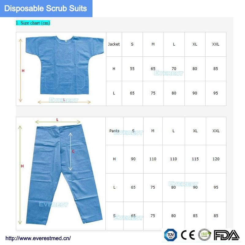 Disposable V-Neck Scrub Shirt Blue