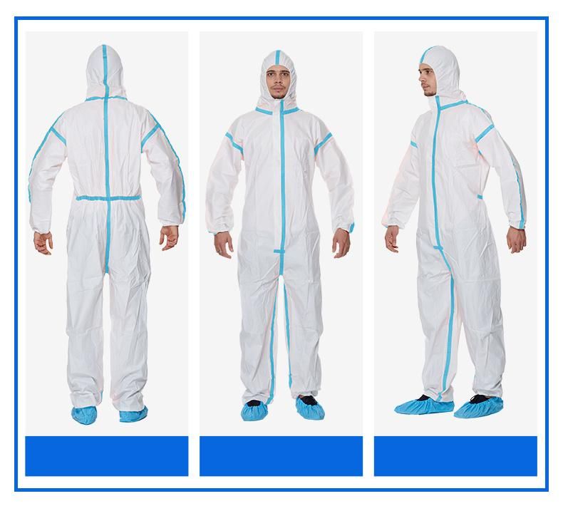 CE Certified Type 5-6 SMS Fabric Workwear Coverall