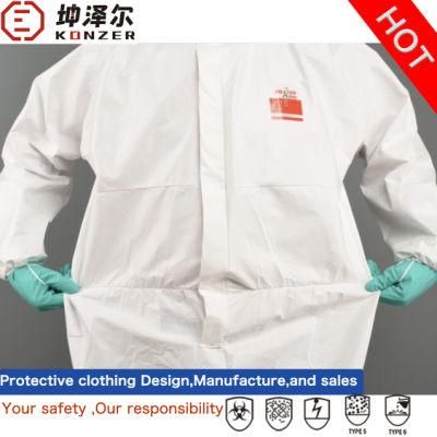 Konzer Brand Factory Whosale Microporous Film Disposable Gown for Biological Pharmacy