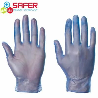 Blue Disposable Vinyl Gloves with Powder Free