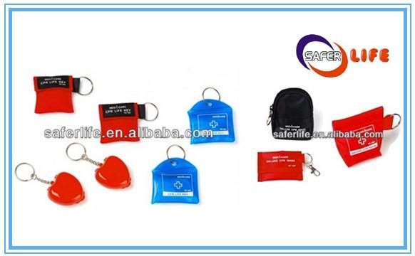 First Aid Emergency Resuscitator Mask CPR Face Shield with Key Chain for Training