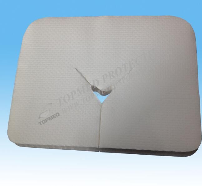 White Spunlace Face Rest Cover with Hole Massage/Beauty Salon