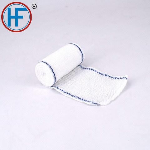 Medical Red (bule) Line Cotton Elastic Crepe Bandage with ISO, Ce Certificate