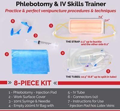 IV Training Kit with Venipuncture Practice Forearm, Intramuscular Injection Training Pad for Nurse Training