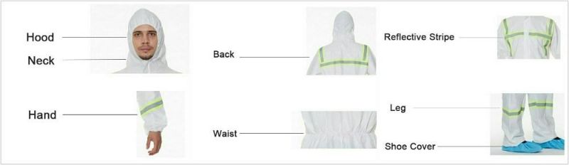 High-Vis Sf Type 5 / Type 6 Microporous Disposable Coverall