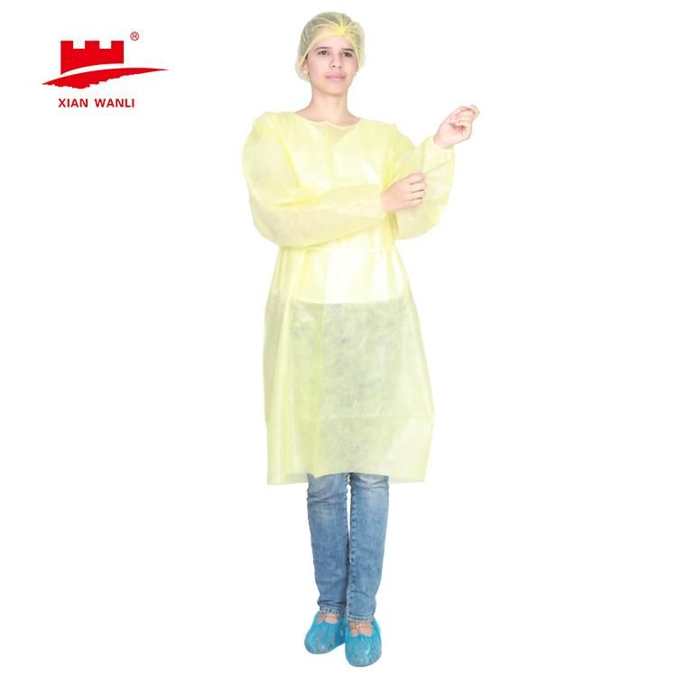 Cheap Level 2 En 13795 Non Woven Disposable Knit Cuff Waterproof Hospital Medical Isolation Gowns