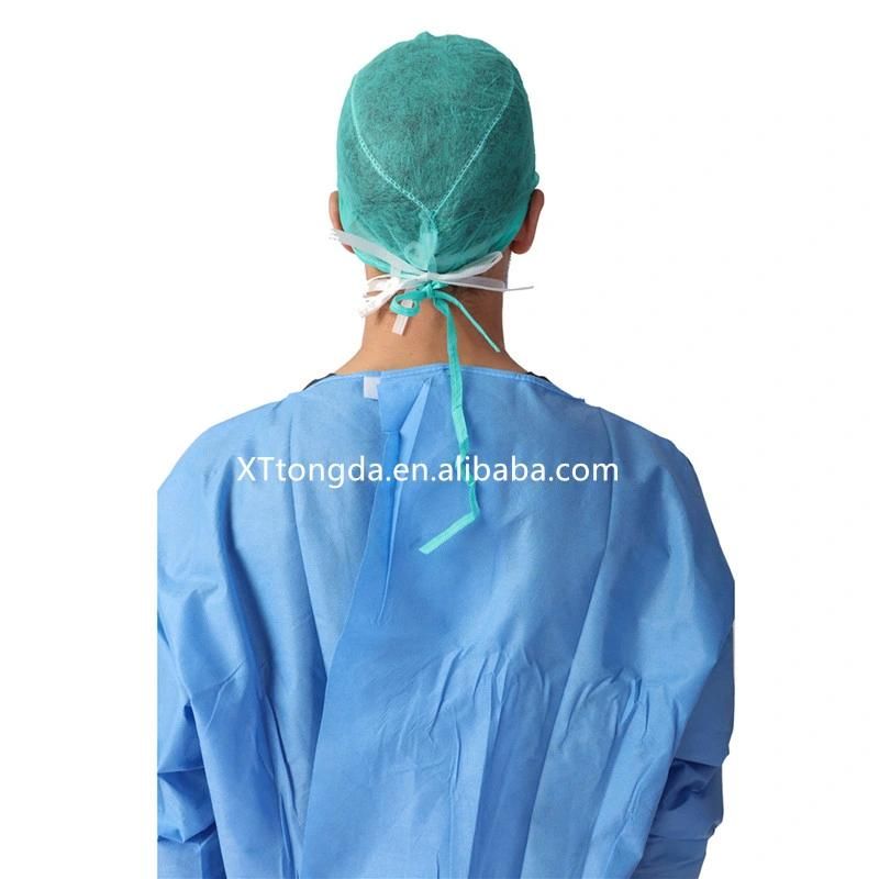 Disposable Use Nonwoven SMS Head Cover Surgical Doctor/Nurse Caps with Tie/Elastic