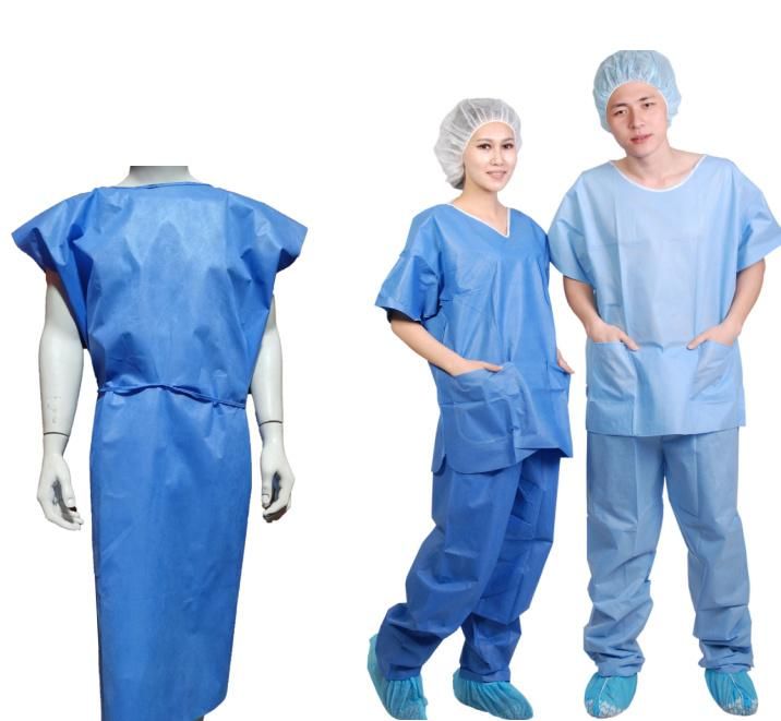 Disposable Nonwoven Patient Gown with Open Cuff