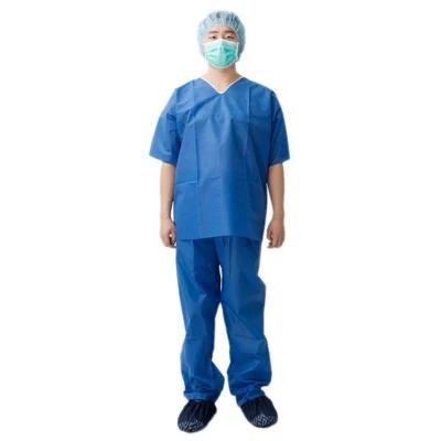 Nonwoven Farbic Disposable Medical Use V-Style Nurse Scrub Suits