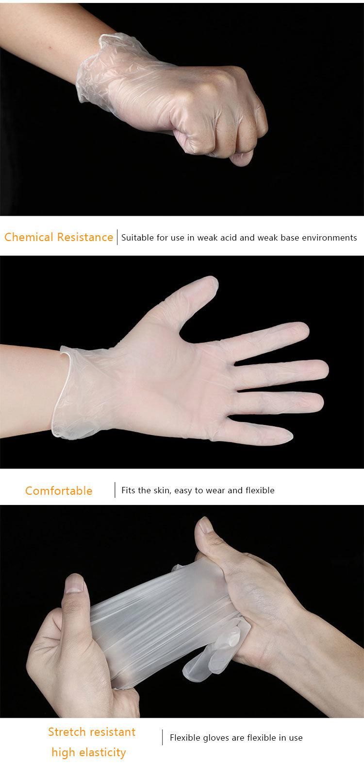 China Manufacturer PVC Vinyl Gloves Powder Free Disposable Medical Clear Vinyl Gloves