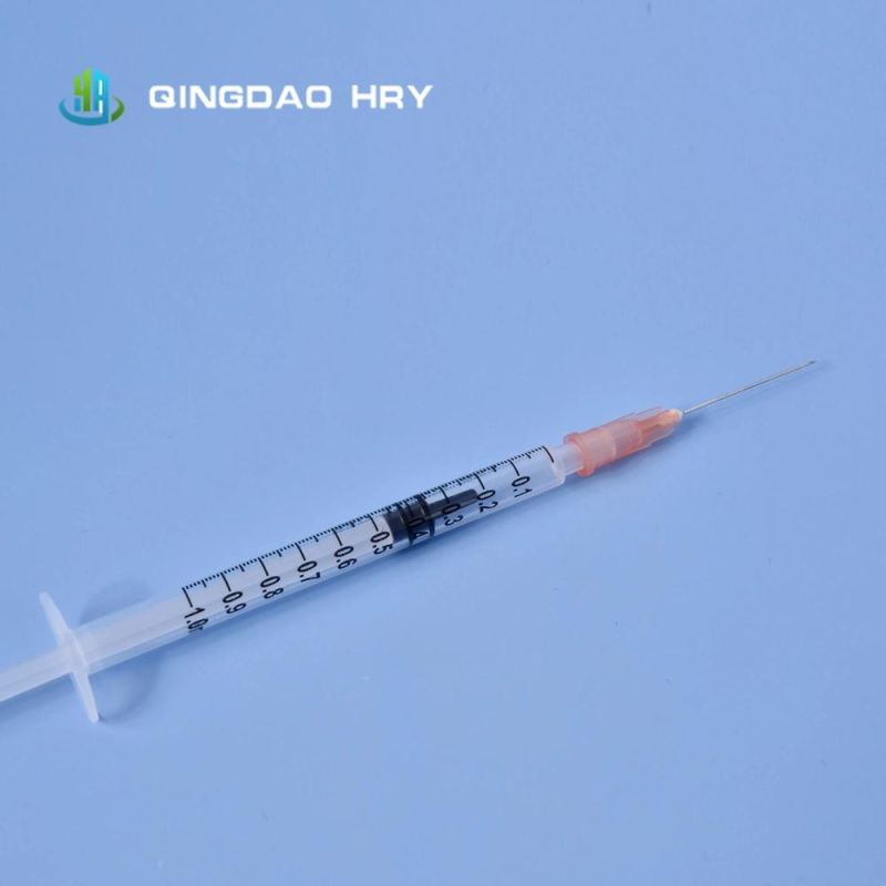 Stock Available 1ml 1cc Luer Slip Disposable Sterile Injection Syringe Safety Hypodermic Syringes From Factory with CE FDA ISO &510K