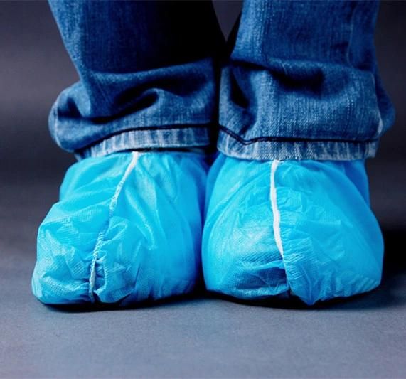 Non-Woven Fabric Disposable Shoes Covers Elastic Band Breathable Dustproof Anti-Slip Shoe Covers