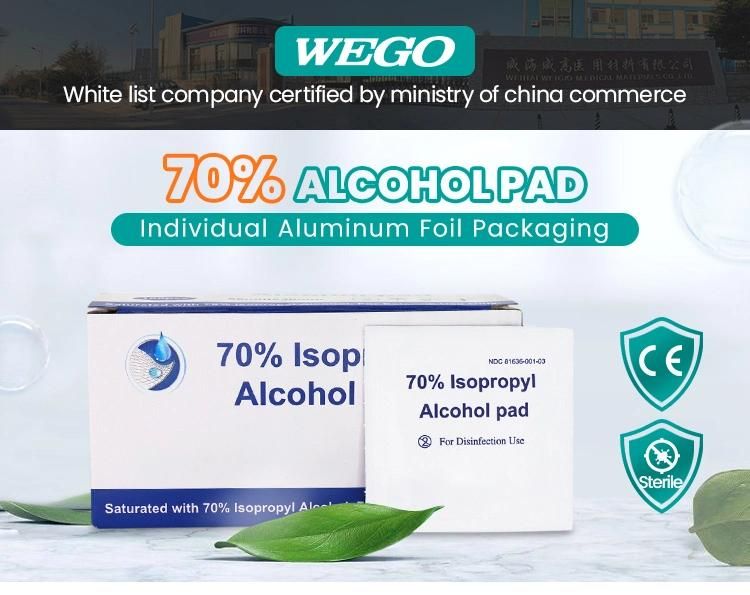 Wego Medical Lab 70% Isopropyl Alcohol Pads