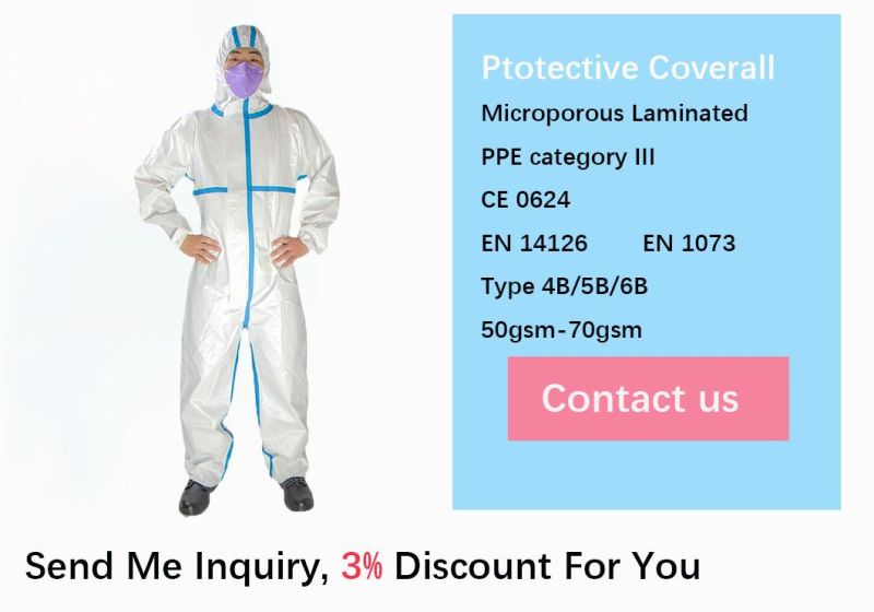 Guardwear OEM Type5/6 Ppekit Disposable Clothing Laminate PP Biological Protection Protective Clothing