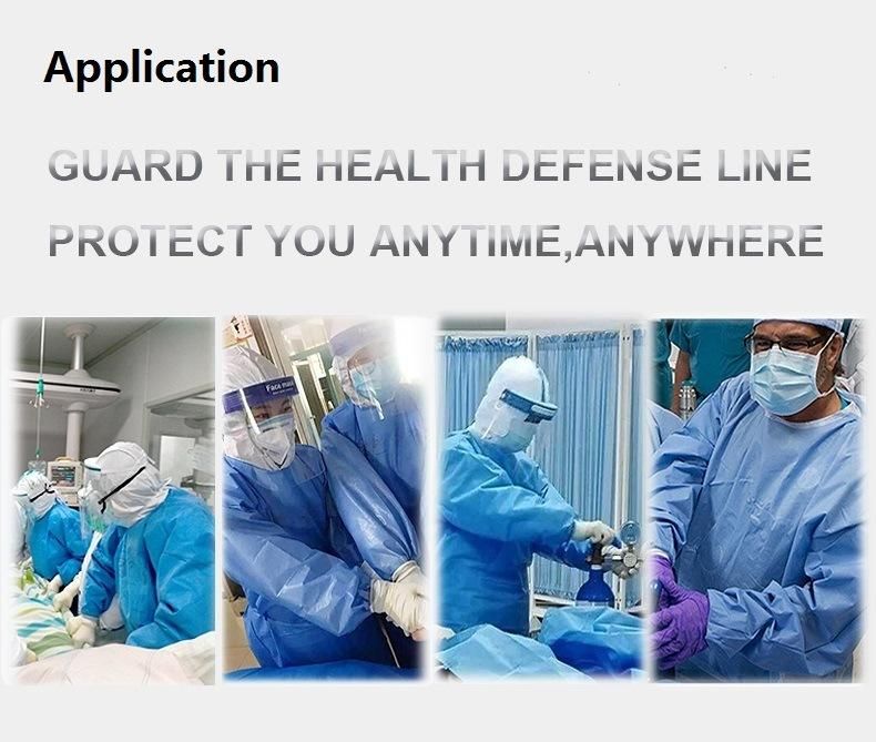 High Quality Non Sterile Disposable Medical Coverall Isolation Gown with Knit Cuff