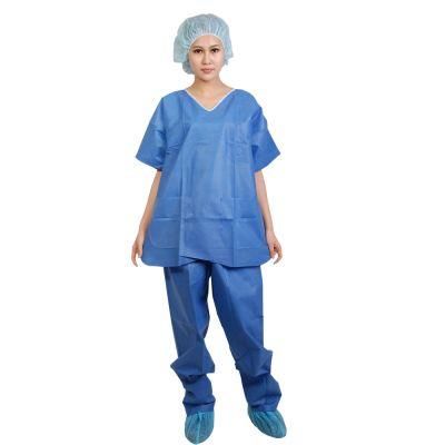 Hospital Non Woven Scrub Suit Patient Gown Suit Without Sleeve