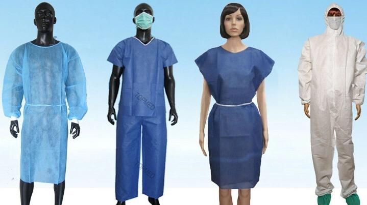 Fluid Resistant Medical Surgical Gown Isolation Gown Knitted Cuff