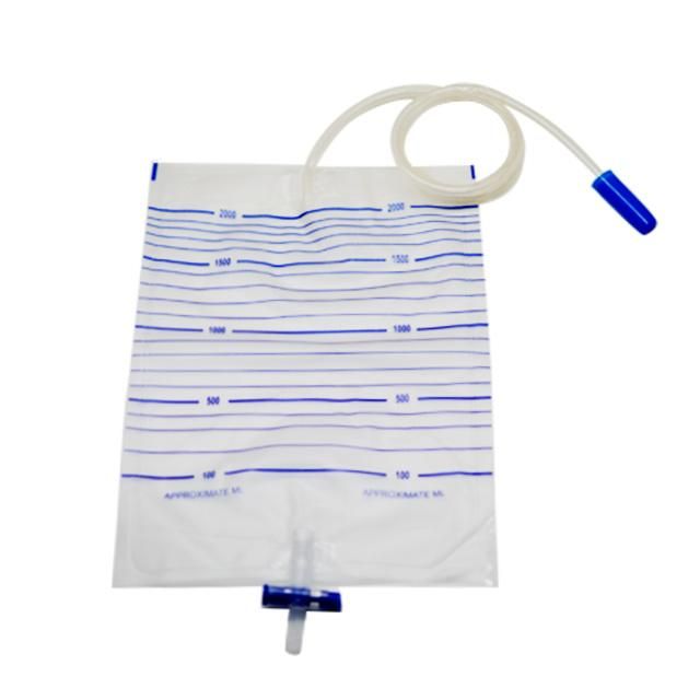 Disposable 2000ml Urine Drainage Bags with Cross Value Anti- Reflux