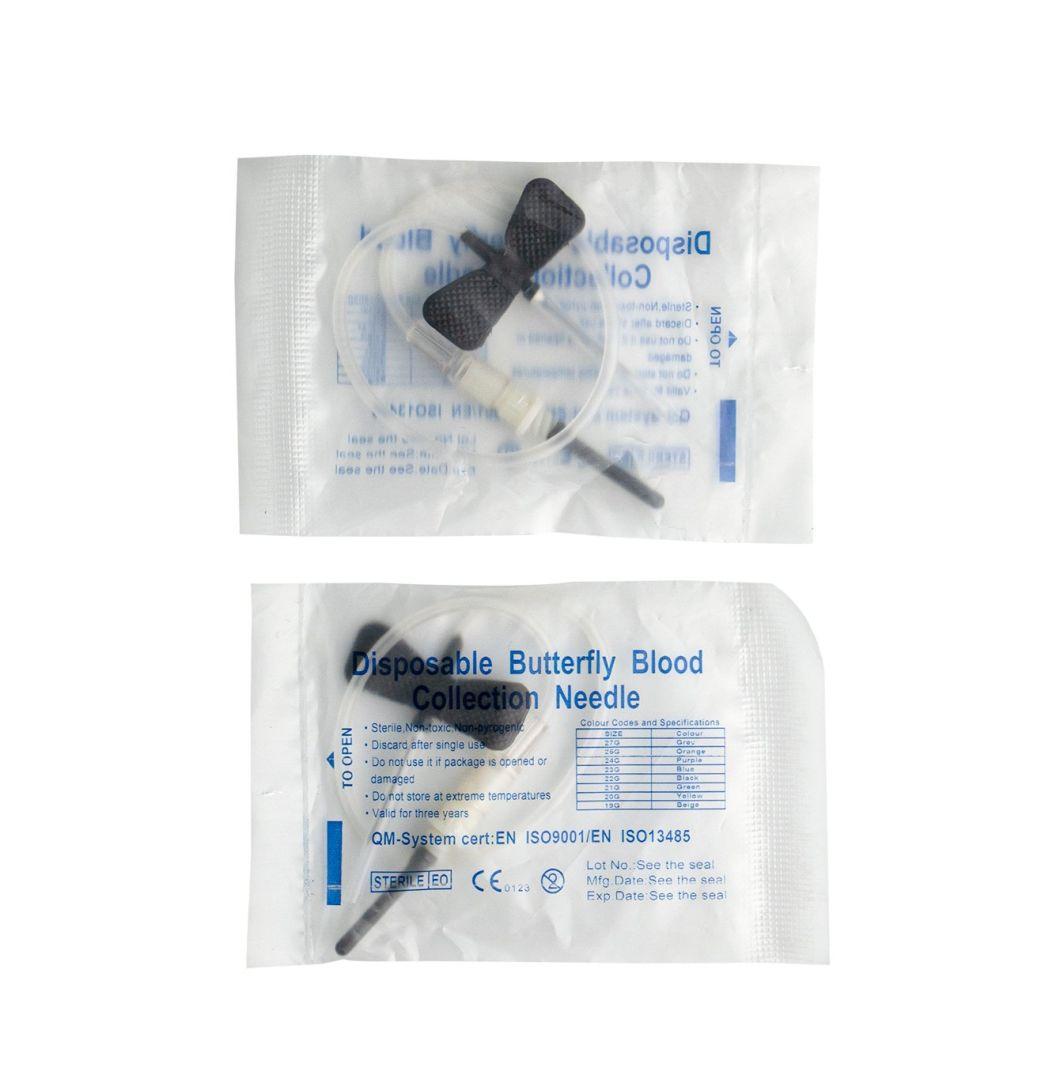 Disposable Butterfly 23G 24G Safety Blood Collection Lancet Injection IV Safety Butterfly Needles with Luer Holder