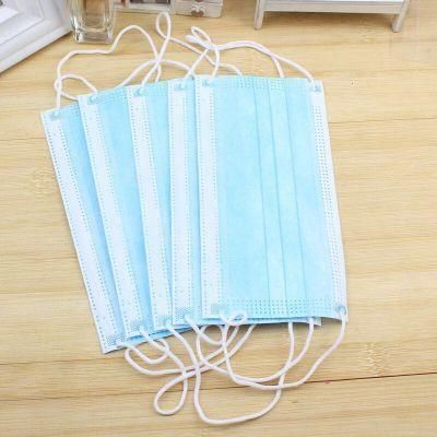 Customized 50PCS Package Disposable 3ply Earloop Blue Face Mask