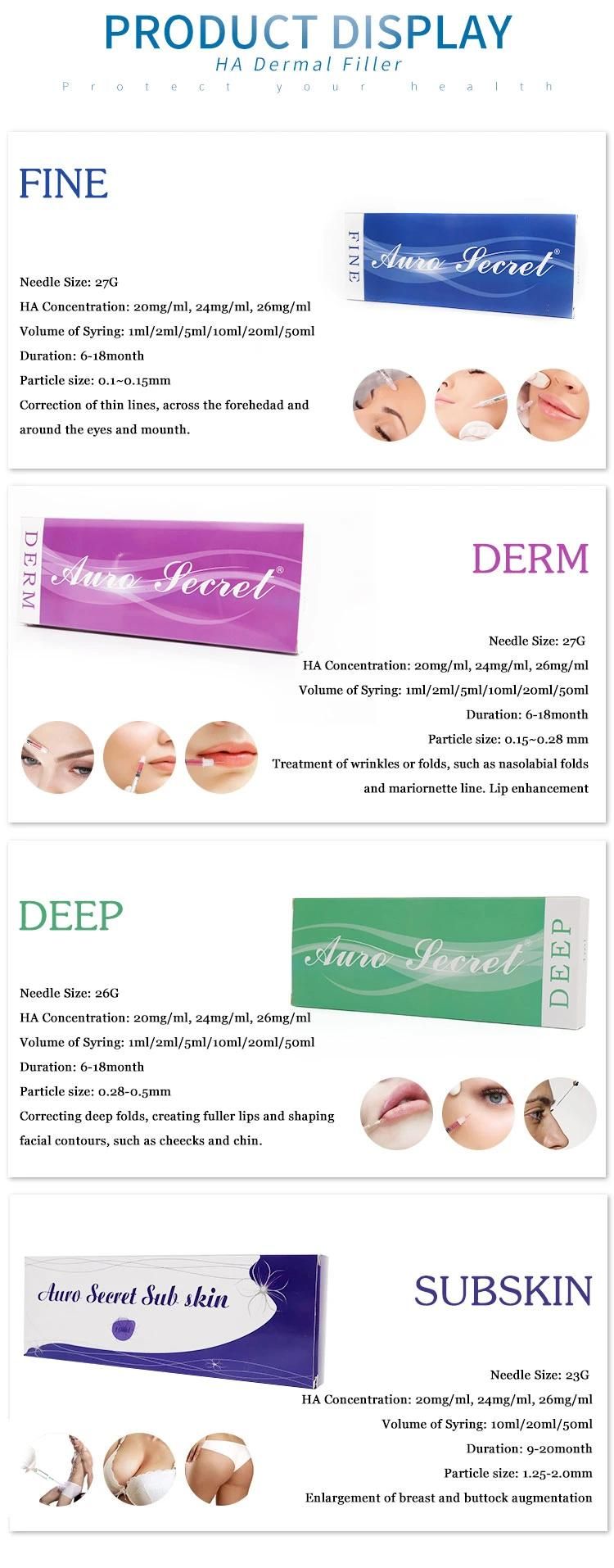 Ha Gel Injections for Facial Wrinkles Syringe From Korea Hyaluronic Acid Dermal Filler