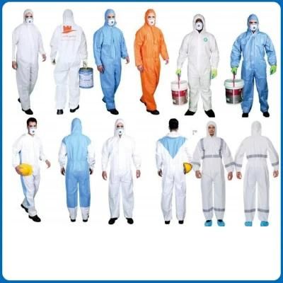 Type 4/5/6 Heat Sealed Tape Seam Disposable Microporous Medical Coverall Protective Clothing