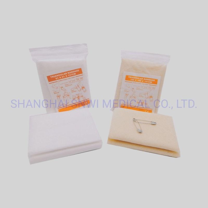 Absorbent Gauze Triangular Bandage with Two Safety Pin