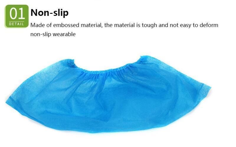 Disposable Spp 35GSM Non Woven Non-Skid Shoe Cover, Universal Blue