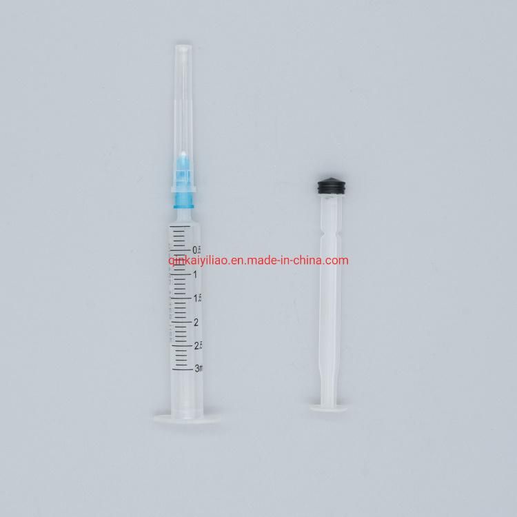 Hypodermic Instrument Plastic Equipment Medical Disposable Syringe with Needle Luer Lock Ce ISO