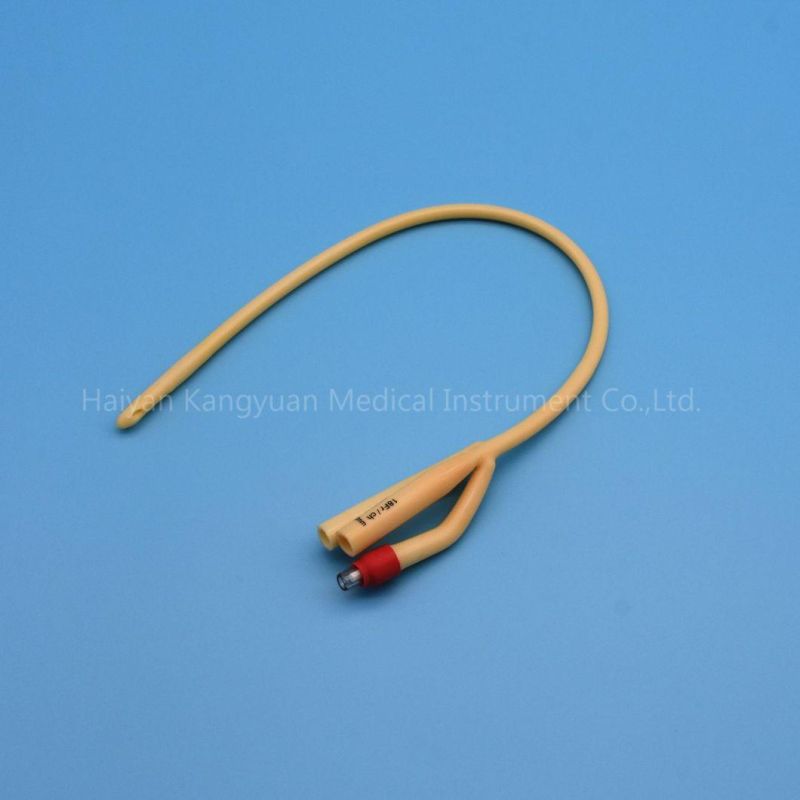 Silicone Coated Latex Foley Catheter with Tiemann Tip or Straight Tip