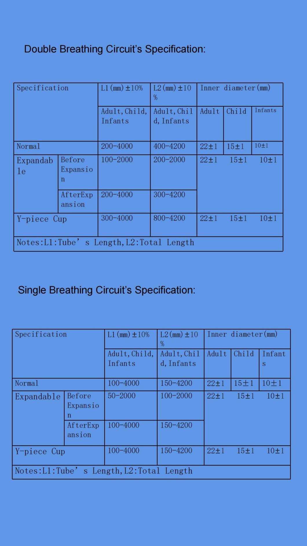 Disposable Medical Smoothbore Y-Piece Cup Anesthesia Breathing Circuit Water Trap Circuit