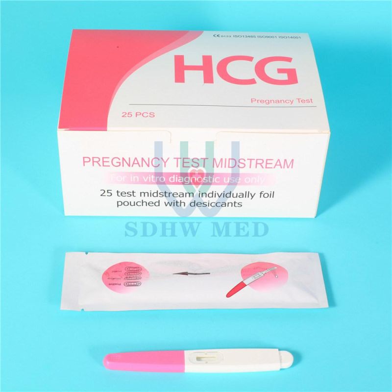 CE Approved Urine HCG Products Pregnancy Test Kit Midstream FDA