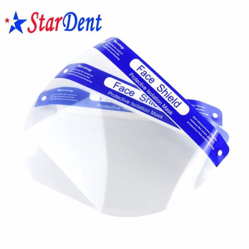 Medical Dental Safety Double Sided Anti Fog Protective Transparent Disposable Plastic Pet Face Shield with Sponge