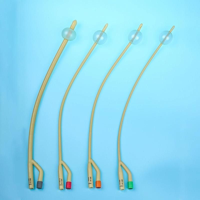 Medical Instrument Sizes Fr6 to Fr24 Two Three Way Silicone Balloon Urinary Foley Catheter