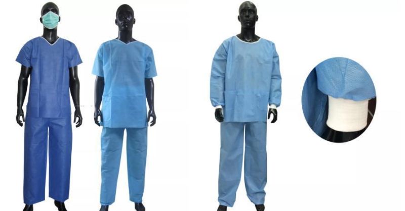 Non Woven SMS Hospital Patient Gown Medical Disposable Pajamas