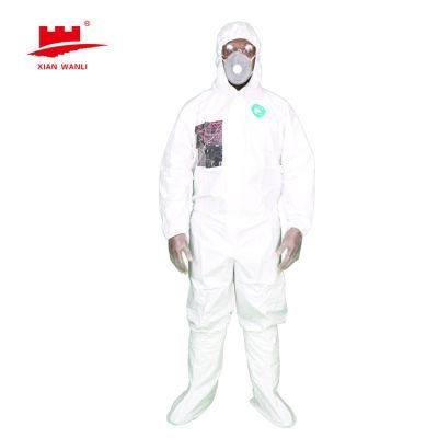 Microporous Protective Coverall High Breathability, Used in Prevent Chemical Liquid Splash and Hazardous Material, Type 5b/6b