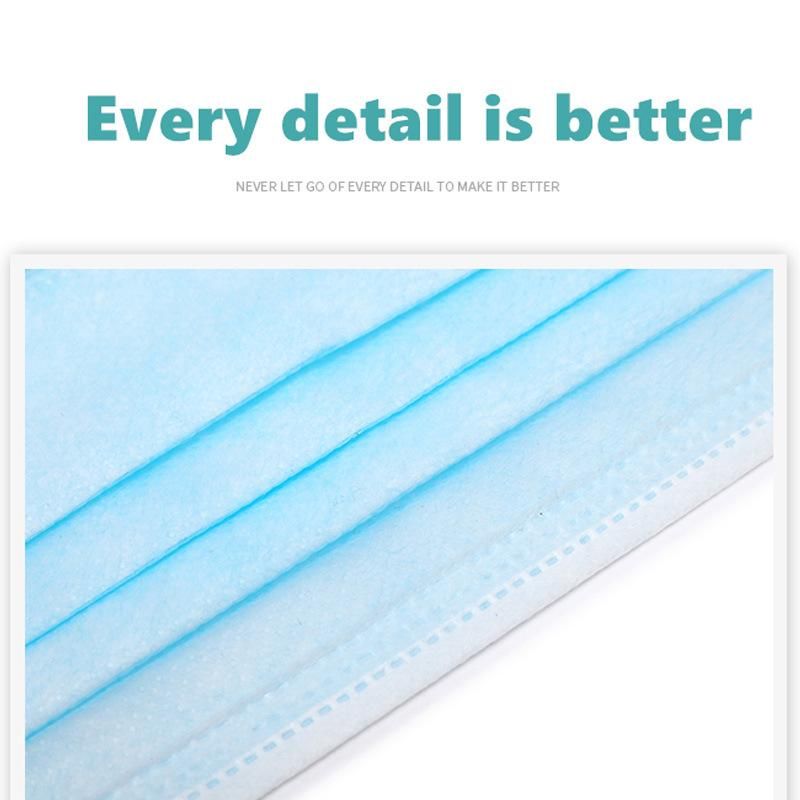 FDA CE Approved 3 Ply Disposable Anti Virus Dust Non Woven Blue Protective Safety Surgical Face Mask