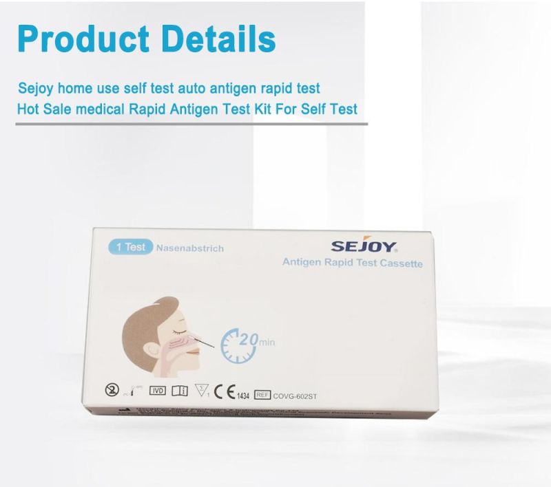 Fast Self Test Antigen Test in Home Accurate Sejoy Rapid Antigen Test Kit