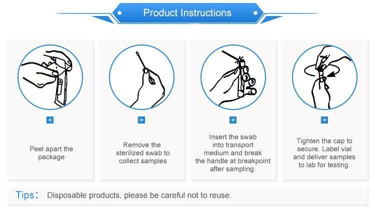 Disposable Swab Sterile Nasal Oral Flocked Swab for Sample Collection