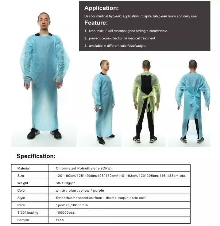 Surgical Gown SMS Doctor′s Surgical Gown Isolement Blouse Chirurgicale Disposable Patient Medical Doctor Gown Sterile