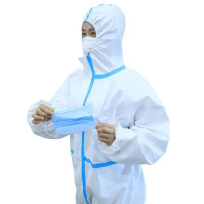 Non Woven PPE Plastic Disposable Protective Hazmat Suit Coverall