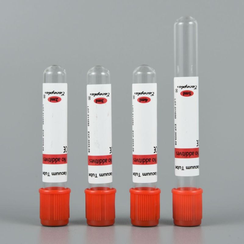 Siny Manufacturer Medical Supply Serum Red Cap 2-10ml Disposable Vacuum Blood Collection Tube with ISO CE