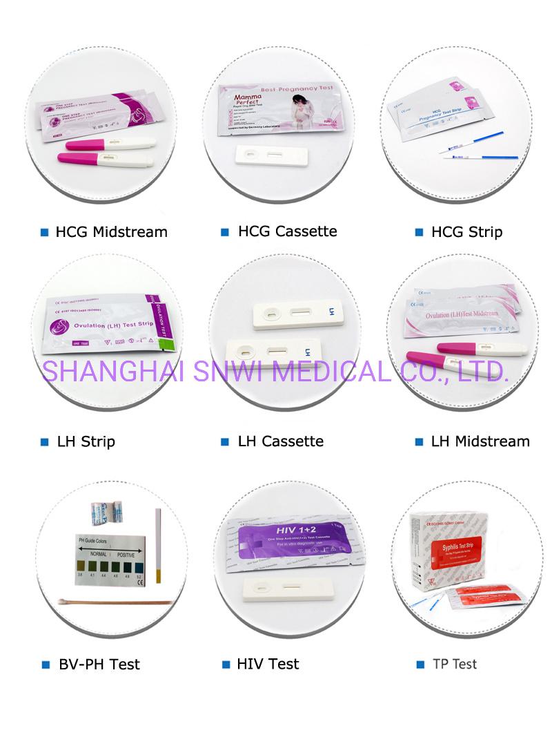 High Accurate Home Use Urine HCG Pregnancy Test Kit (Midstream/Cassette/Strips) with CE ISO Approved