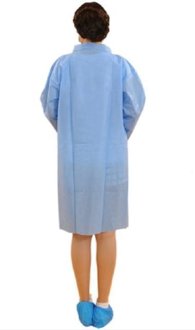 Waterproof Polypropylene SMS Nonwoven Disposable Lab Coats with Kimono Style