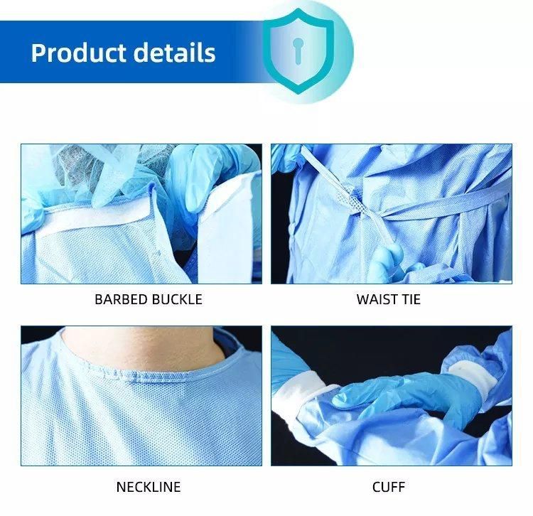 CE; ISO; MSDS; FSC Isolation Level 2 Sterilized Price of Surgical Gowns