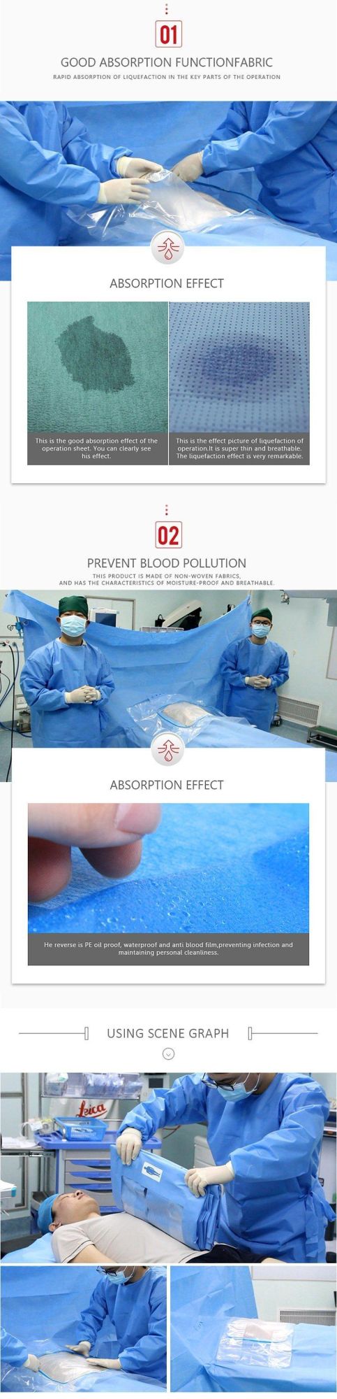 Hospital Use Disposable Surgical Kits Cesarean Drape Set C-Section Surgical Delivery Packs