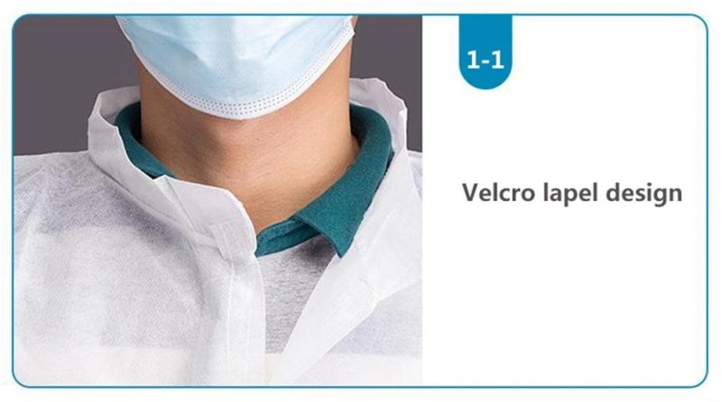 Disposable PP Non Woven Nonwoven Non-Woven Work Gown Doctor White Lab Coat Uniform