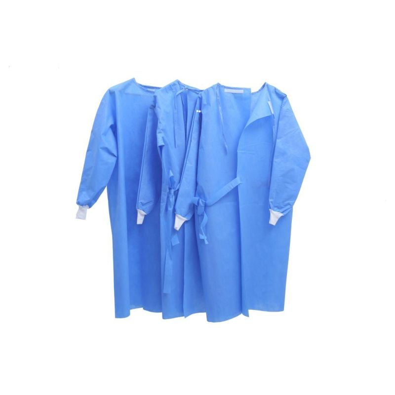 Fashion Hospital PPE Gowns Reinforced Surgical Gown Level 4 Blue Medical Isolation Gown